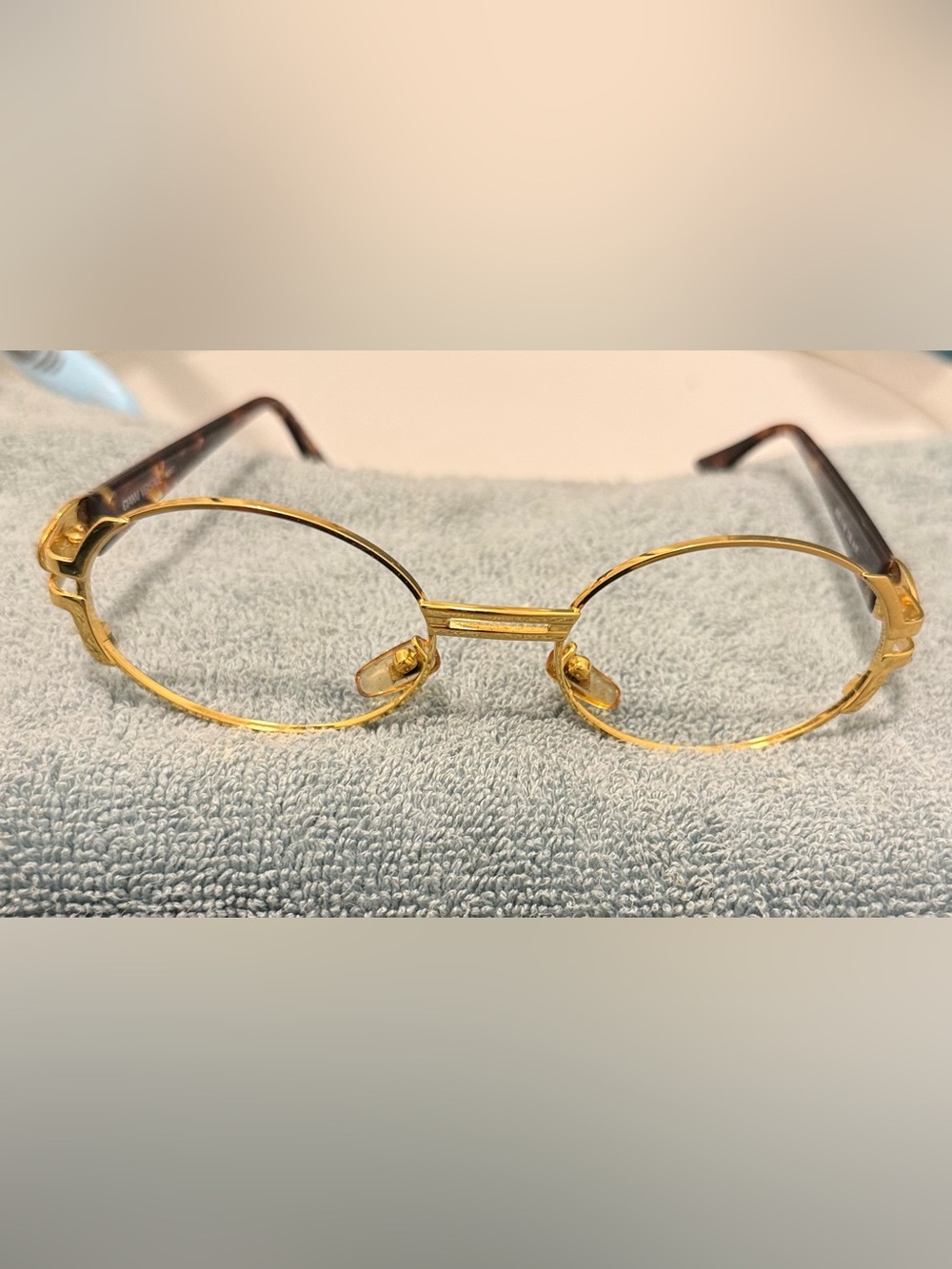 Rare Gianni Versace Gold Oval Metal Glasses MOD S 02 COL A 11